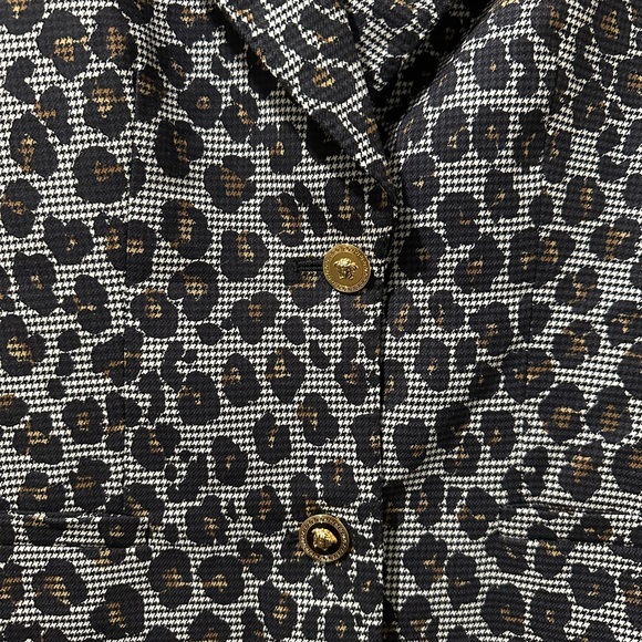 Versace Tweed Wool Leapord 2 Button Women Blazer Jacket 40 IT Reg. $2750.00 - Picture 2 of 8